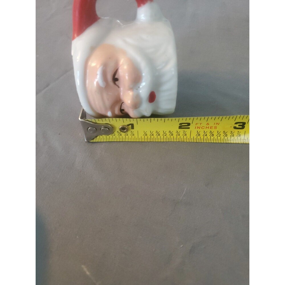 Vintage Mini Santa Mug Smiling Japan 1.75” Hand Painted MCM Christmas - Picture 7 of 8